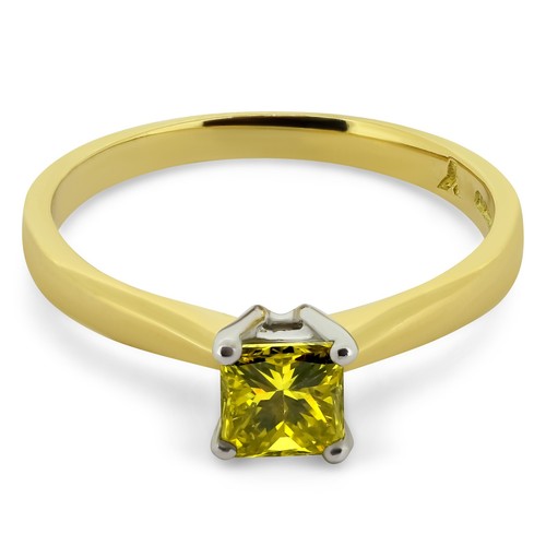 18ct yellow gold green diamond - gold,