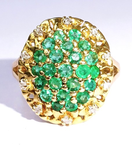 18ct gold emerald diamond - 18ct,