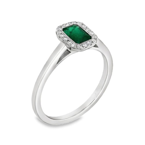 9ct white gold emerald - 9ct,