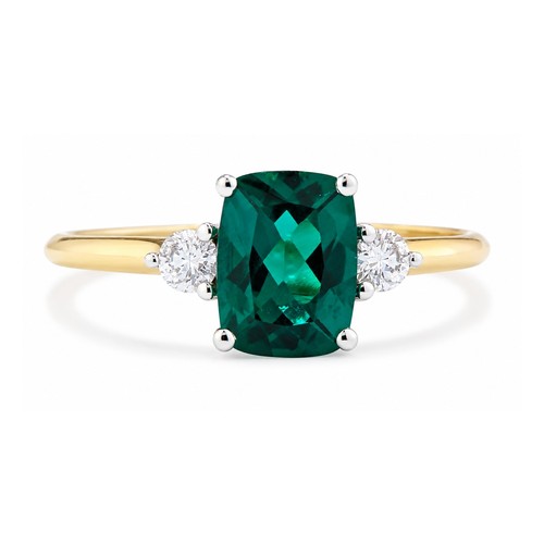 9ct yellow gold - 9ct, emerald