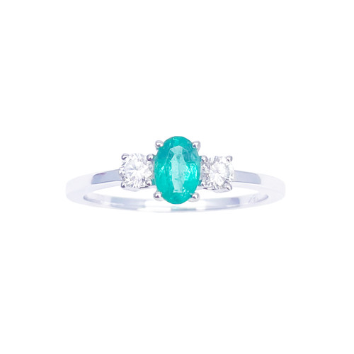 18ct gold emerald diamond - emerald,
