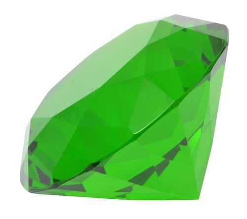 60mm green emerald diamond cut - green,