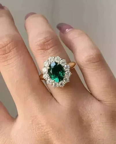 Art deco 3ct oval emerald - oval,
