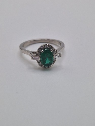 Emerald and diamond halo - diamond,