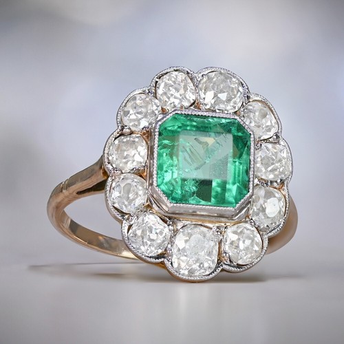 Art deco style emerald lab - art,