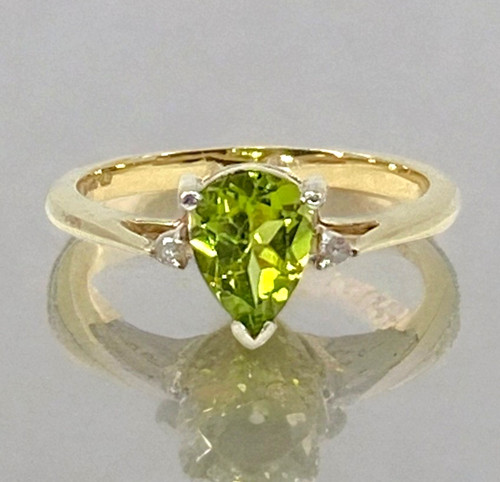 Peridot diamond ring 9ct - ring, gold
