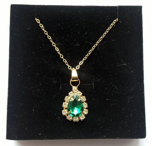 Simulated emerald and diamond - and,