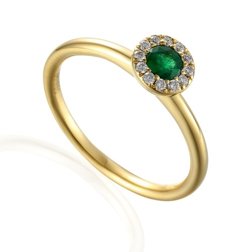 18ct yellow gold green emerald - yellow,