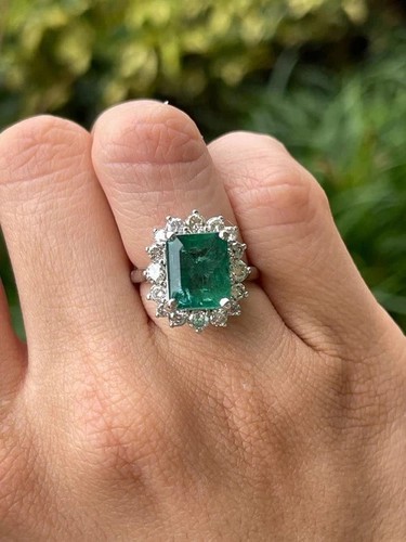 14k white gold emerald - white,
