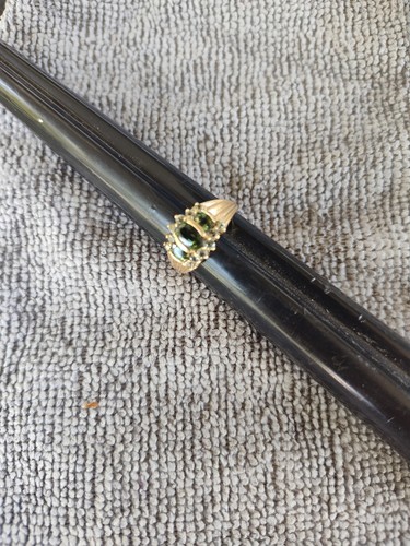 10k gold peridot diamond - gold,