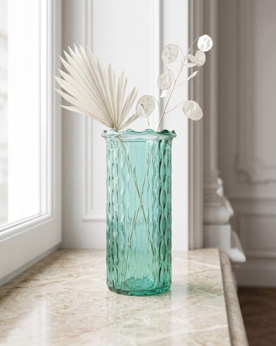 Green diamond textured glass - green,