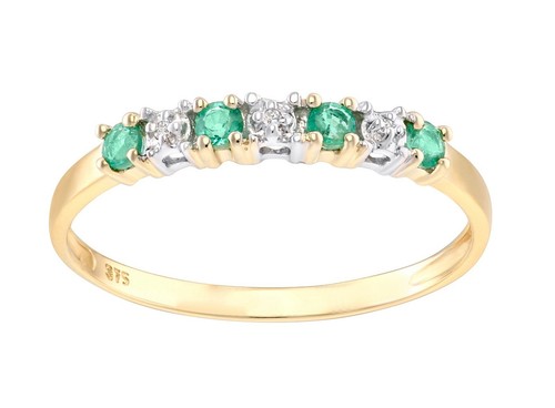 9ct yellow gold emerald - 9ct,
