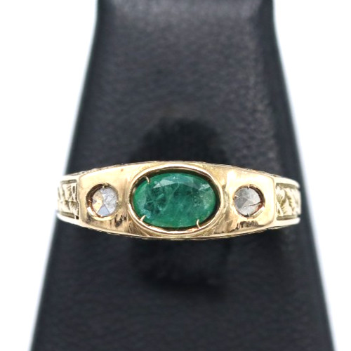 Natural emerald ring band - natural, with