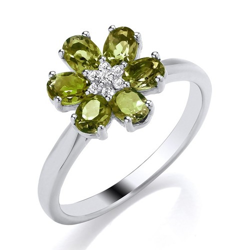 9ct white gold green - white,