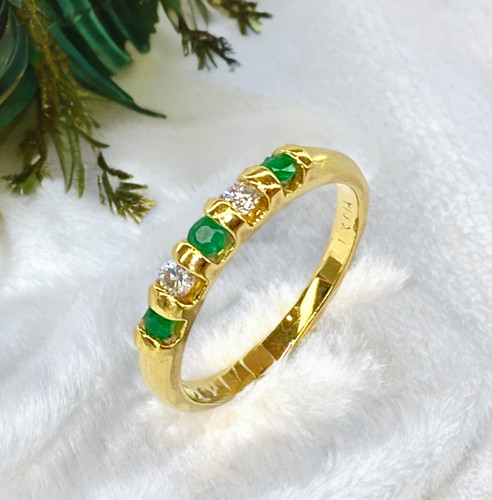 Emerald diamond eternity ring - eternity,